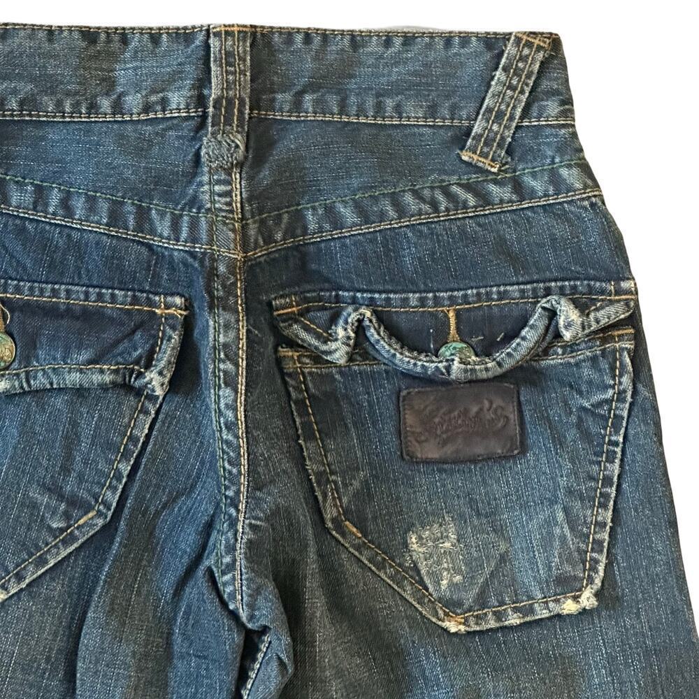 Stitch's Y2K Nebraska Flare Wide Leg Button Fly Buffalo Nickel Jeans Size 28 NWT - Picture 7 of 9